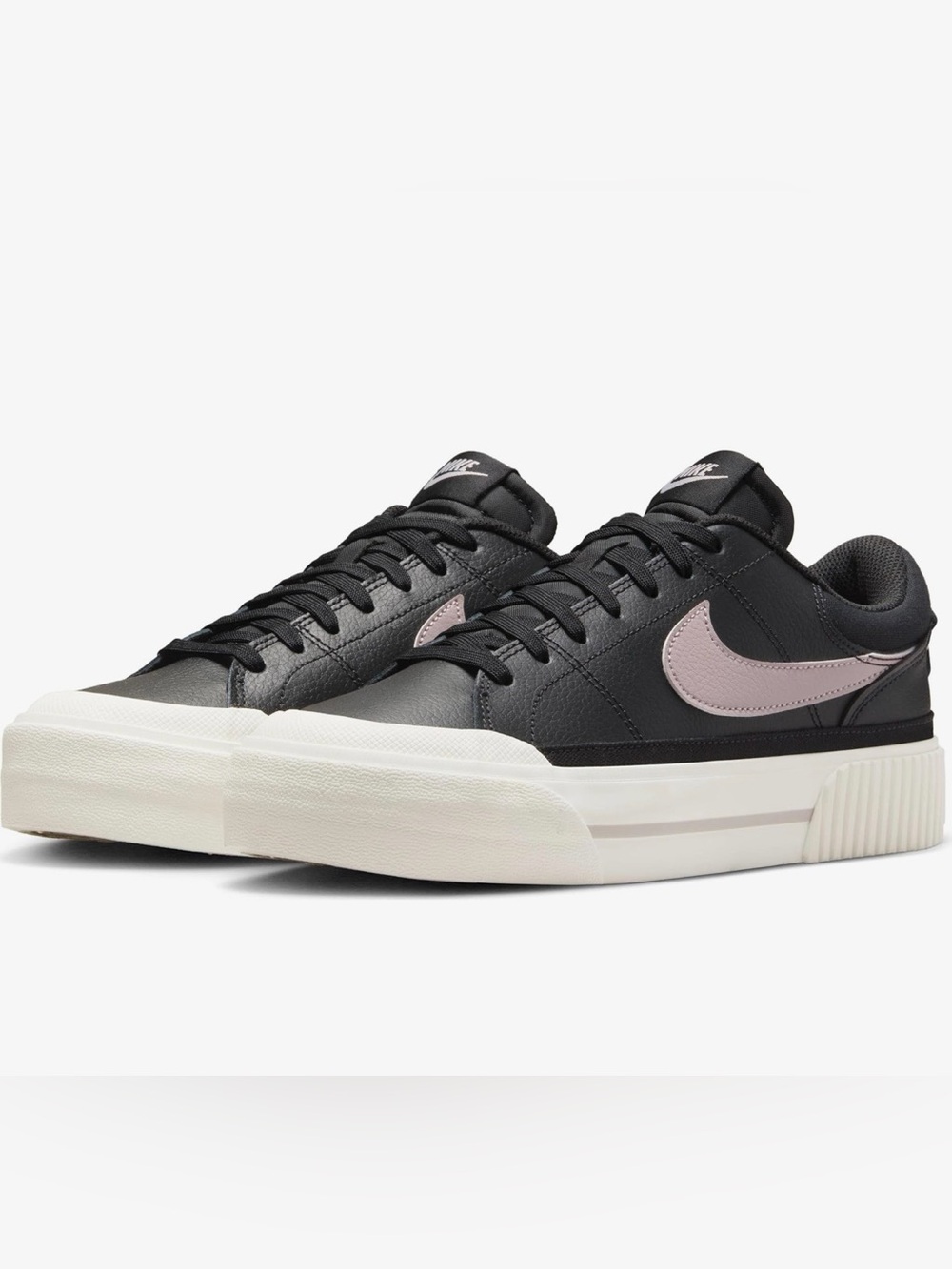 Nike Court Legacy Lift Black Platinum Violet Platform Sneakers